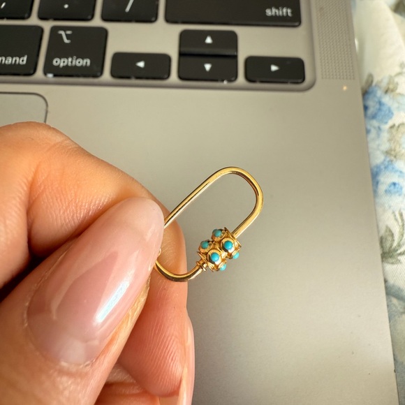 14kt turquoise carabiner - Picture 4 of 6